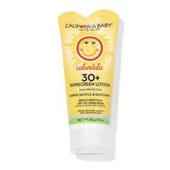 California Baby Calendula SPF30 bottle front for travel-size mineral sunscreen on face and body