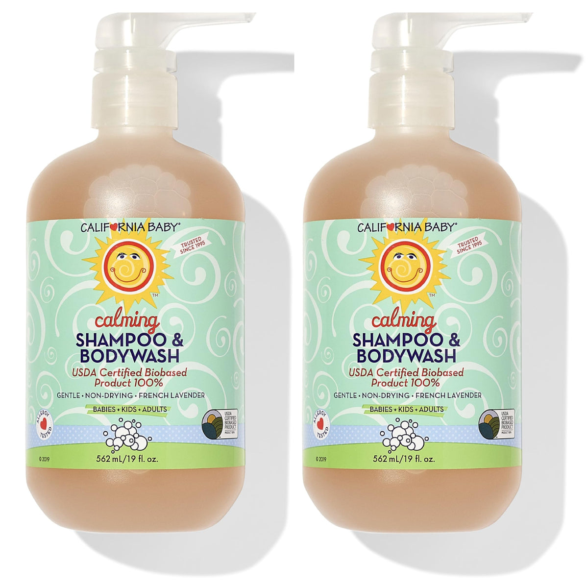 California Baby Calming Shampoo bottle front view highlights plant-based cleansing