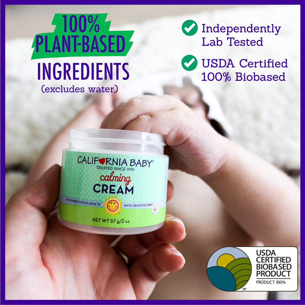 Allergen-free California Baby Calming Cream suitable for sensitive households.