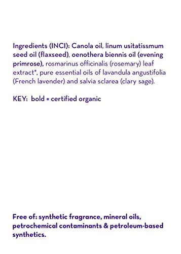 California Baby Calming Lavender Massage Oil scent notes from French lavender and clary sage