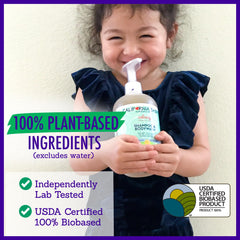 California Baby Calming lavender oil closeup signals soothing bedtime routine for baby.