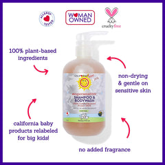 Close-up of fragrance-free shampoo lather from California Baby for sensitive skin