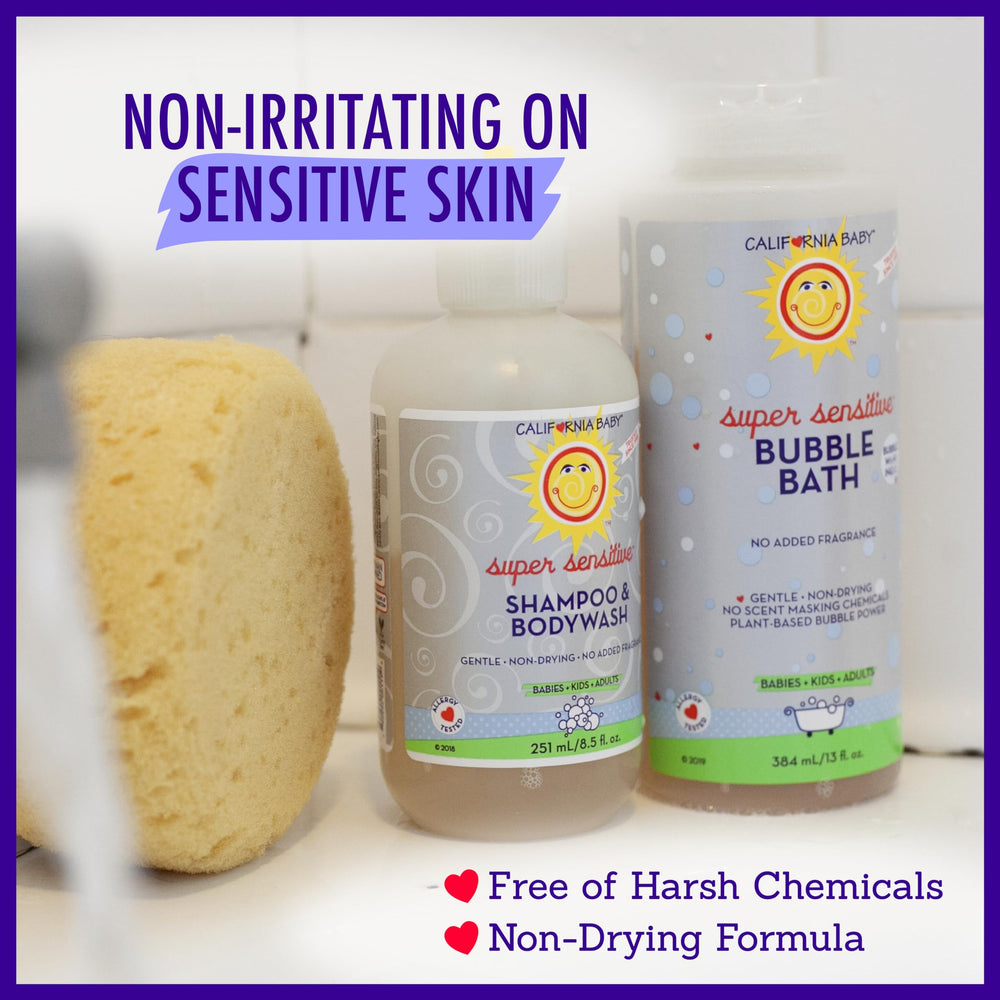 Hypoallergenic California Baby bubble bath free from common allergens for peace of mind.