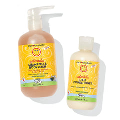 California Baby Calendula Lavender body wash bottle for gentle cleansing on sensitive baby skin.