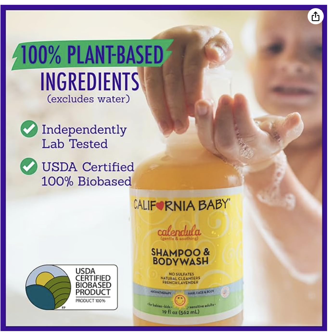 California Baby Organic Aloe leaf displaying soothing hydration from plant-based ingredients.