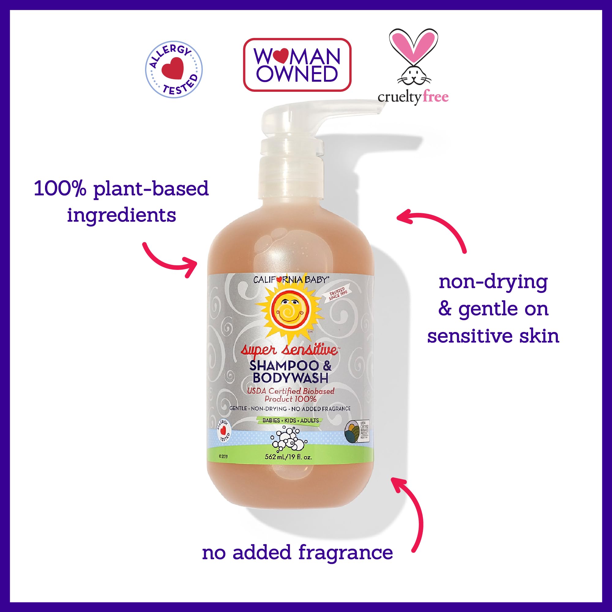 California Baby baby wash foamy lather demonstrates gentle cleansing for hair and skin