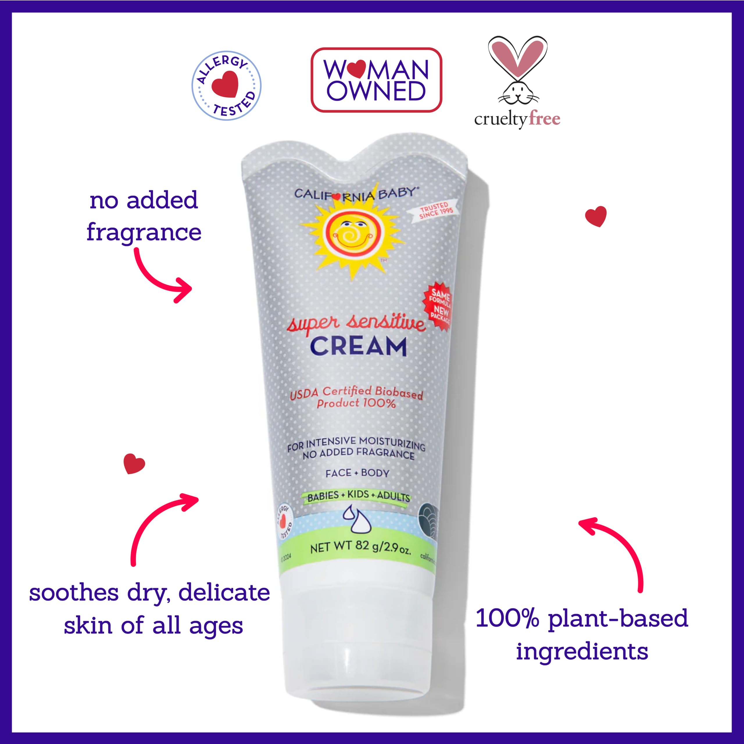 Fragrance-free California Baby Cream for face and body care