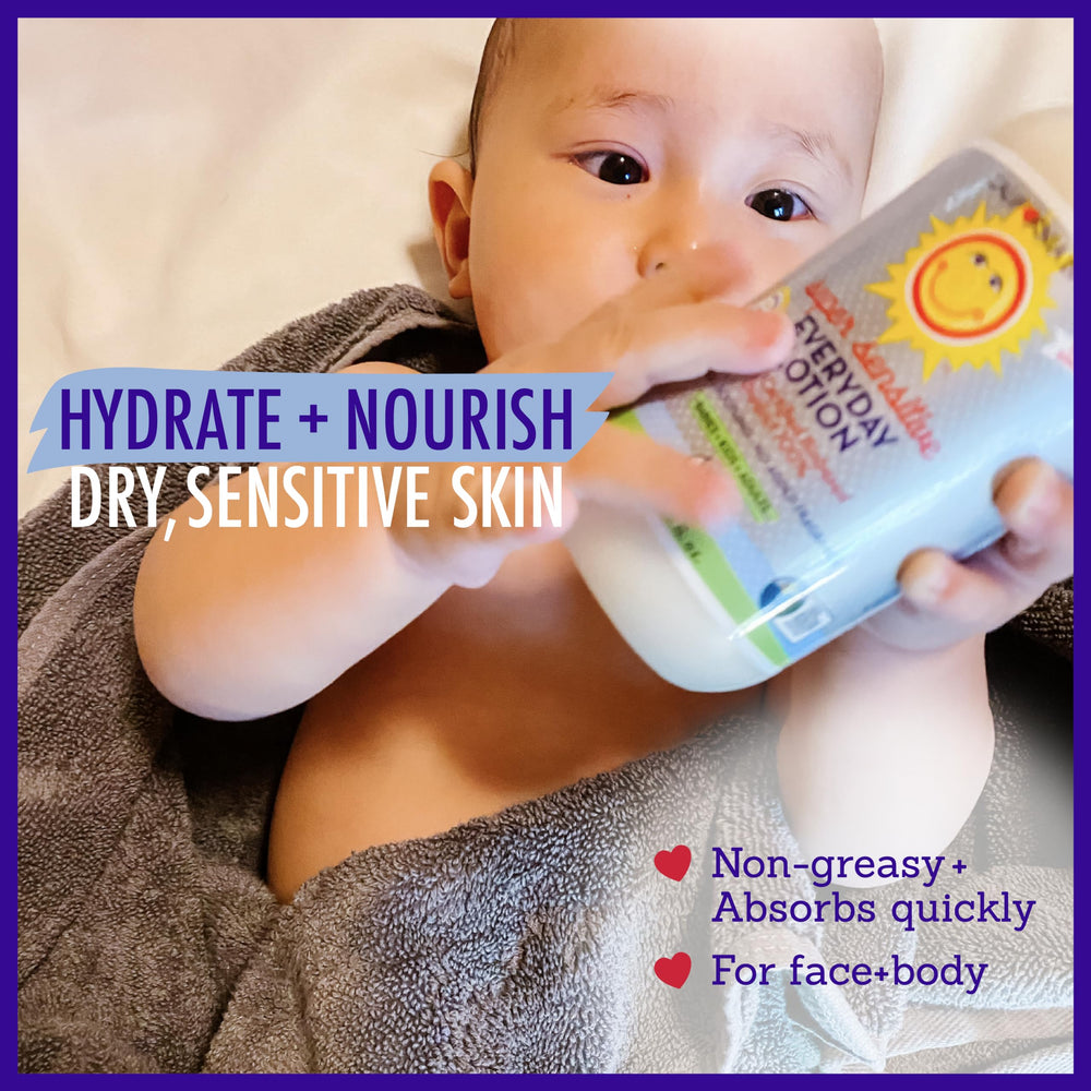 Ingredient shot: plant-based formula emphasizes calendula and aloe in California Baby lotion.