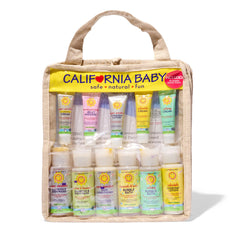 California Baby travel conditioner bottle nourishes hair on trips.
