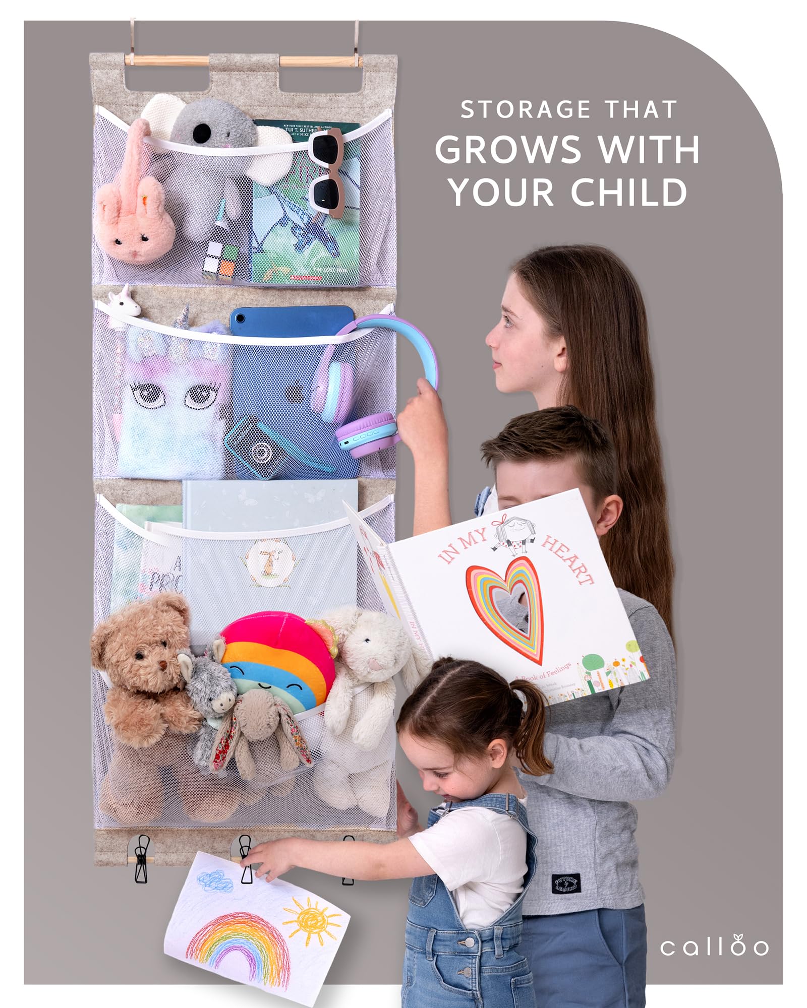 Calloo grows with your child for ongoing organization and playtime.