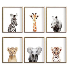Calmart Jungle Nursery wall art lion portrait for a lively baby room display.