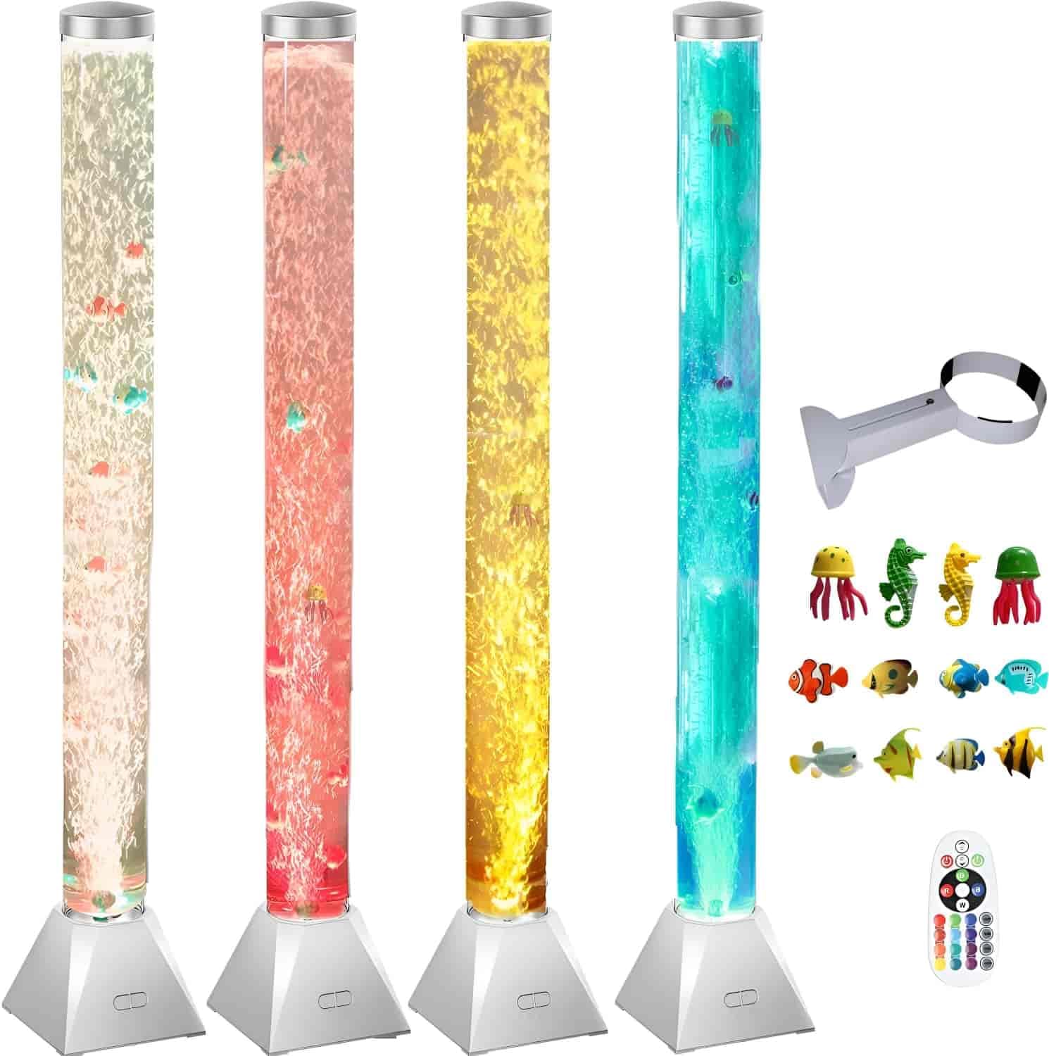 CALOVER bubble-tube-floor-lamp-bracket provides a calming visual display for living rooms