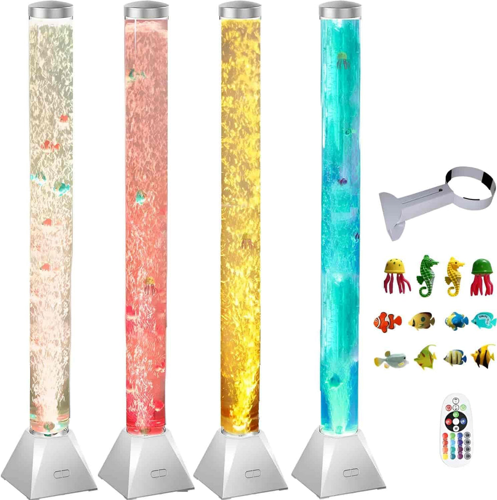 CALOVER bubble-tube-floor-lamp-bracket provides a calming visual display for living rooms