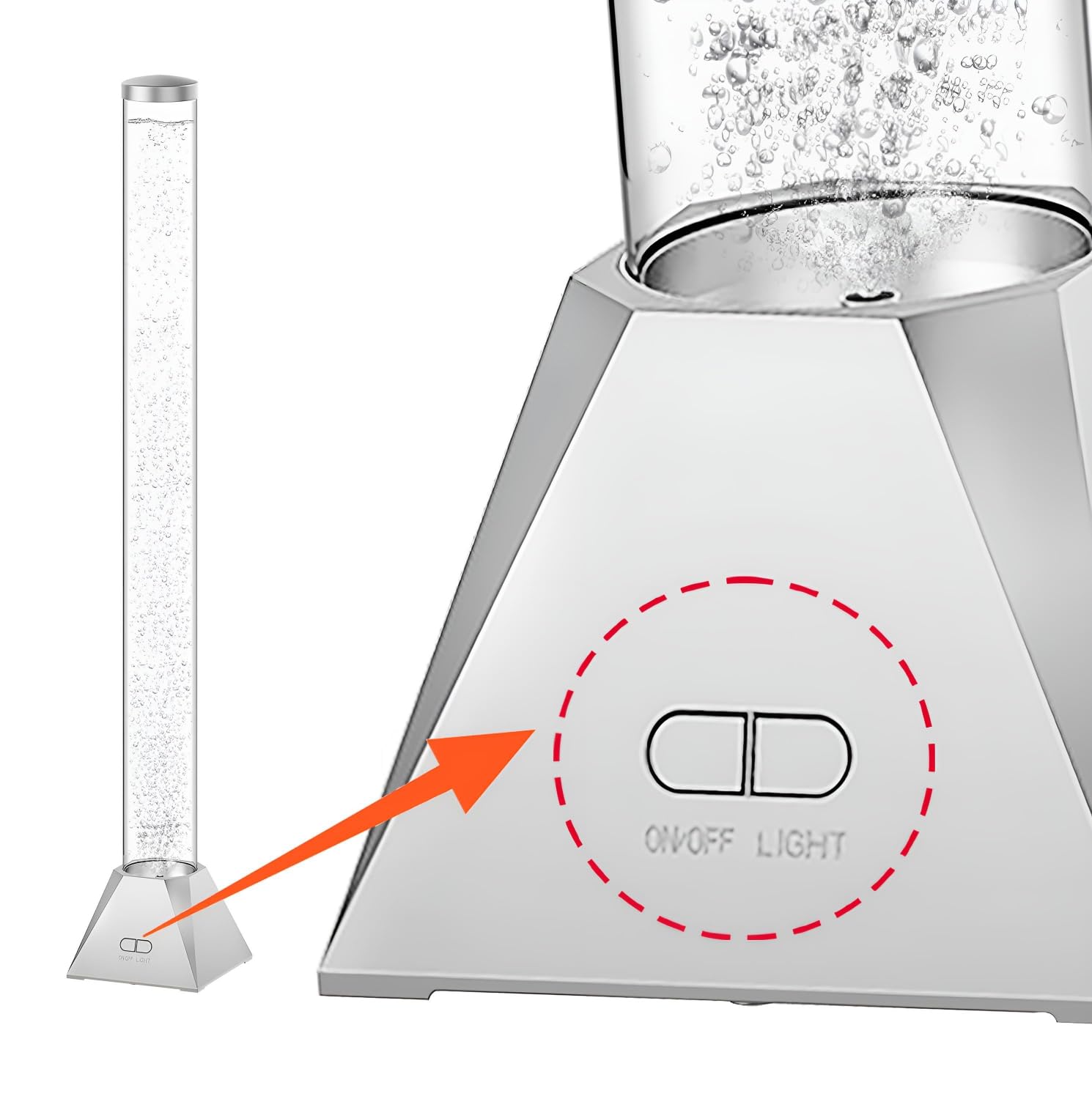 CALOVER bubble-tube with stable base helps prevent tipping in kids' rooms