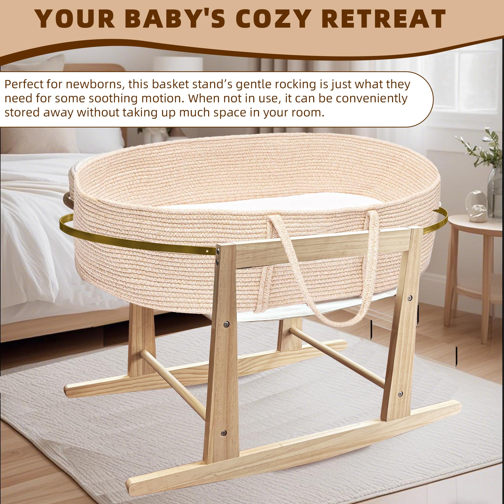 Calvana basket stand adjustable strap ensures a snug fit.