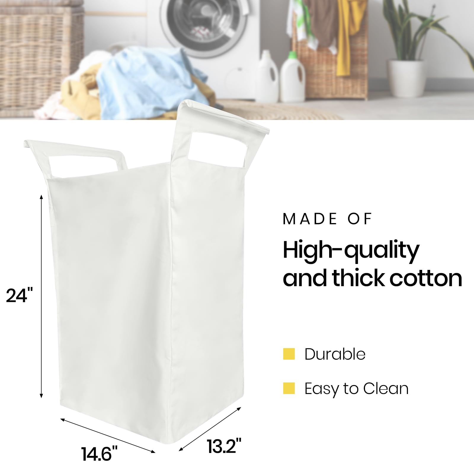 Calvana two-pack hampers with dual compartments for sorting by item