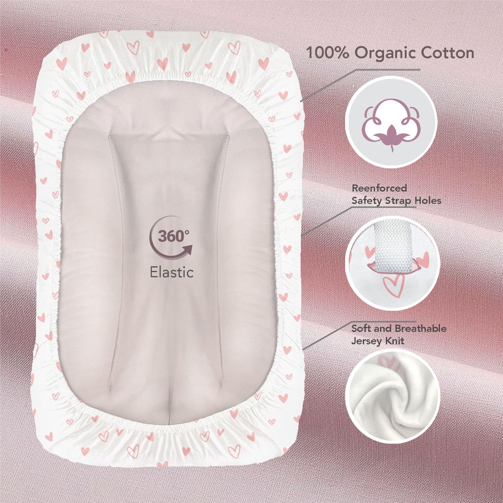 Cambria Baby oval cover for Keekaroo-style pads with durable elastic