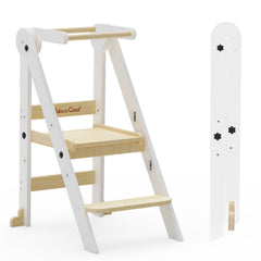 CaMecequter Taleco Gear folding stool front view for safe toddler counter access