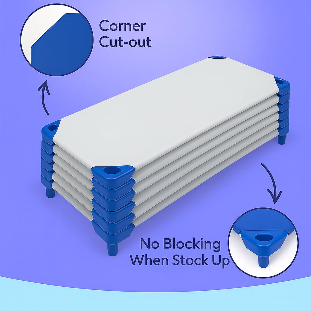 Soft breathable microfiber fabric provides gentle feel during preschool nap time.