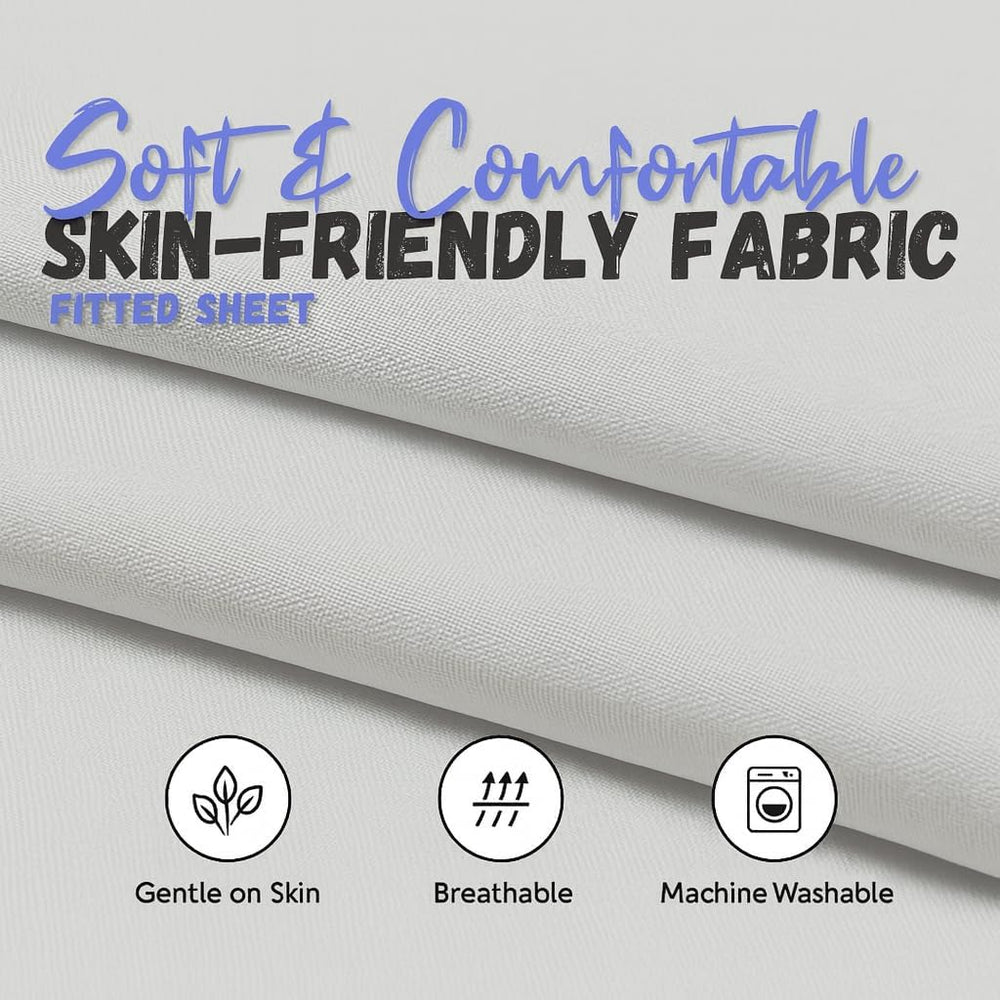 Camp County Beyond cot sheet with reinforced elastic loops stays securely in place.