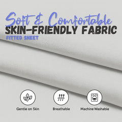 Camp County Beyond cot sheet with reinforced elastic loops stays securely in place.