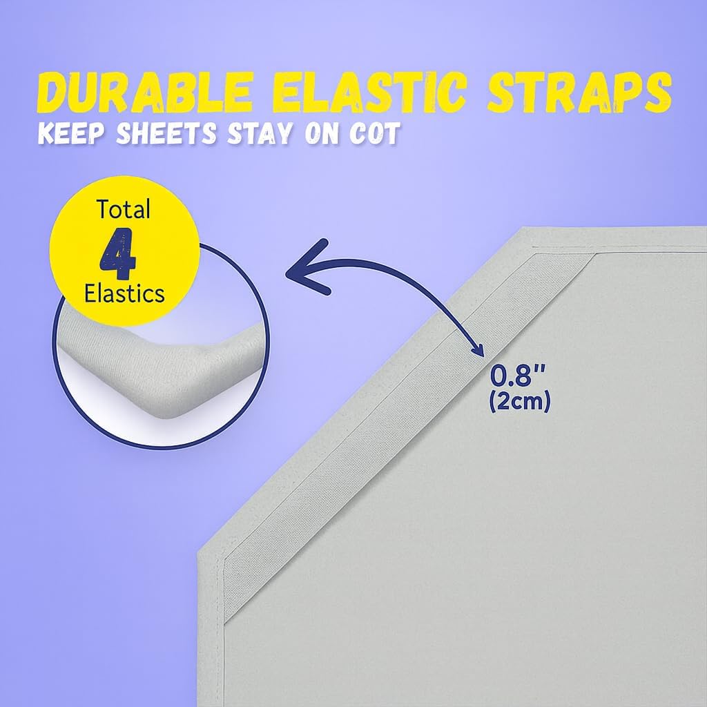 Pack of 12 Camp County Beyond cot sheets for reliable classroom supplies.