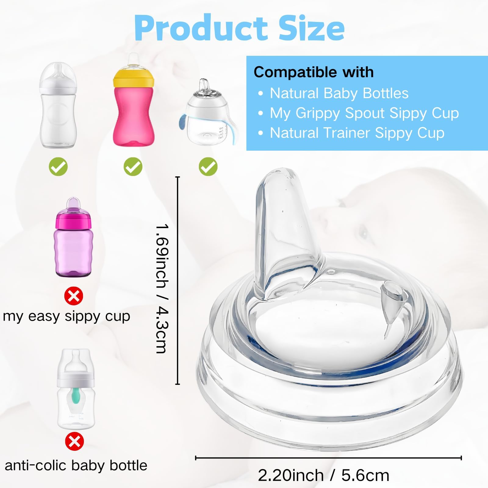 CAMTOVGCA Philips Avent-compatible spout for secure, comfortable sipping