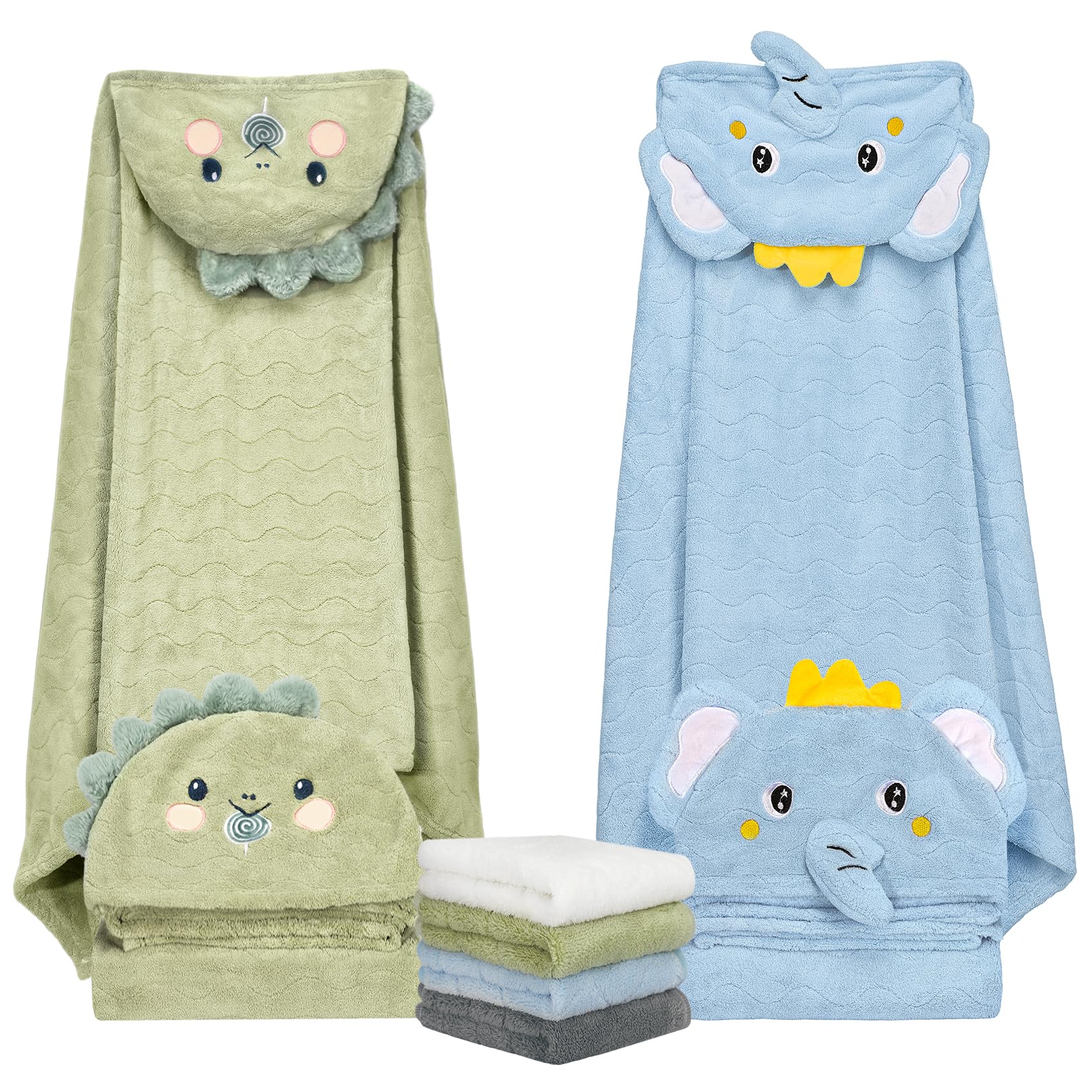 CandyHome 6-Piece Toddler Bath Towel Set main image showcases complete set ready for bath time