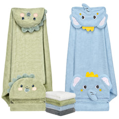 CandyHome 6-Piece Toddler Bath Towel Set main image showcases complete set ready for bath time