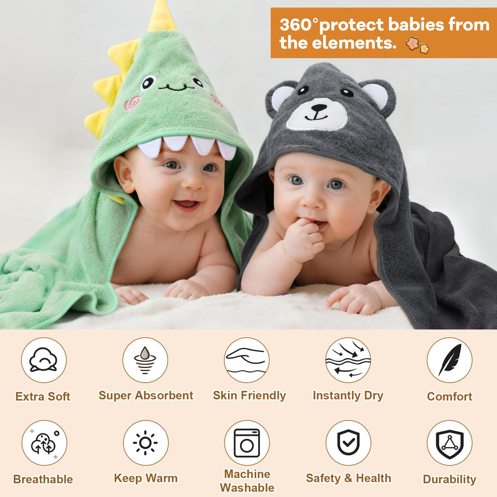 CandyHome bear hooded towel makes bath time comfy and cute