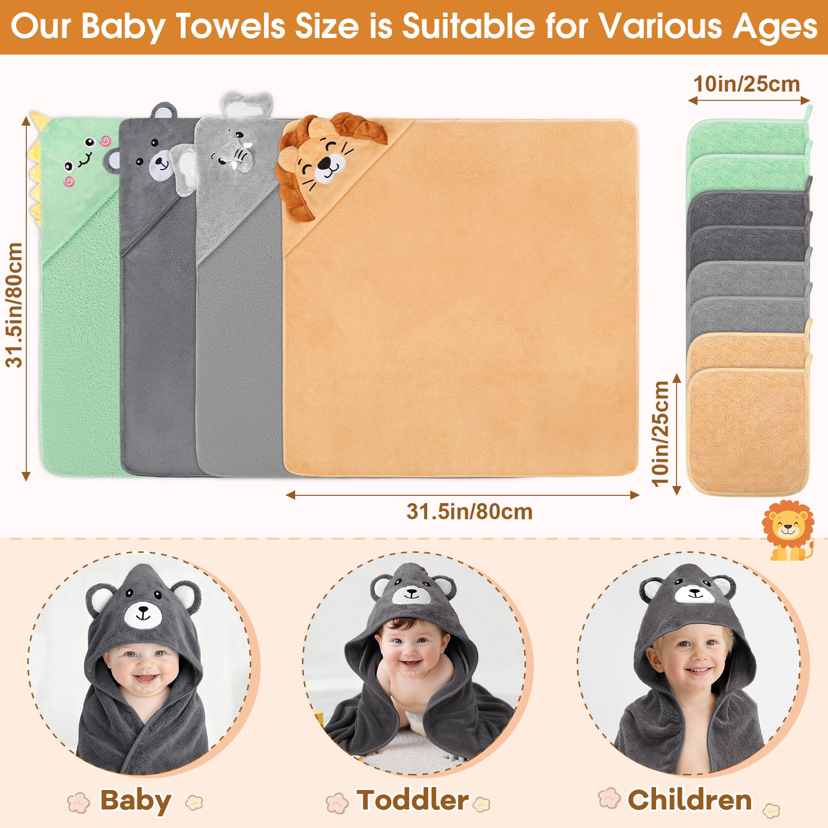 CandyHome elephant hooded towel offers quick drying with plush softness