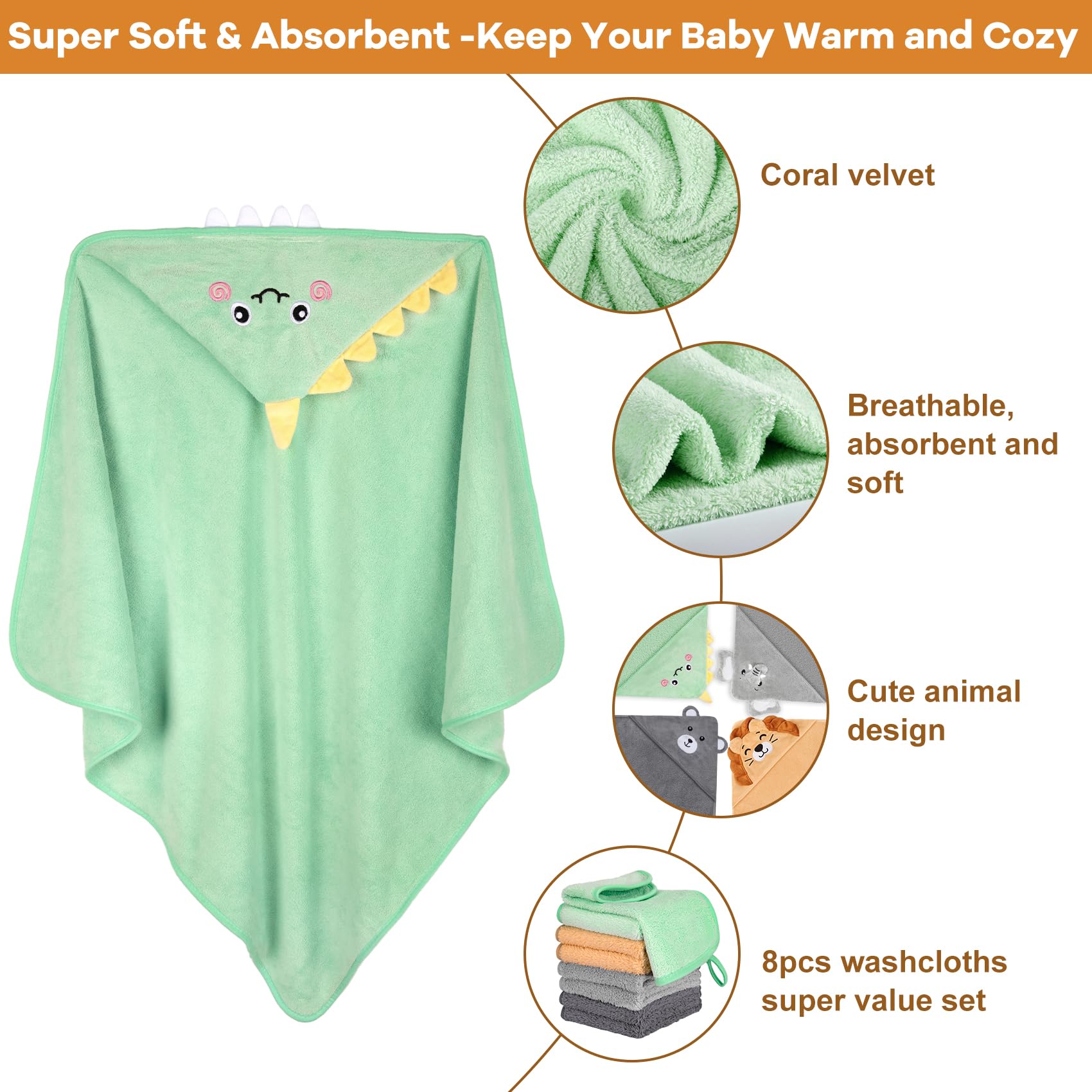 CandyHome lion hooded towel adds fun while keeping baby warm and dry