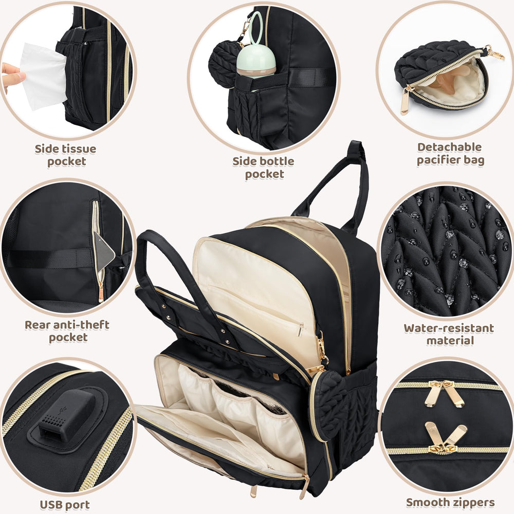 CandyHome waterproof nylon build and sturdy zippers protect belongings in wet conditions