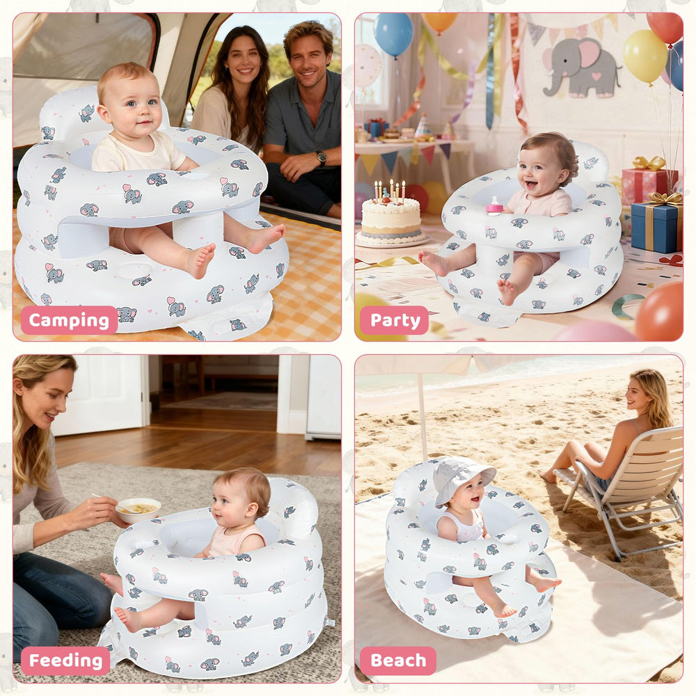 CandyHome Elephant ergonomic wrap supports baby's gentle posture during play
