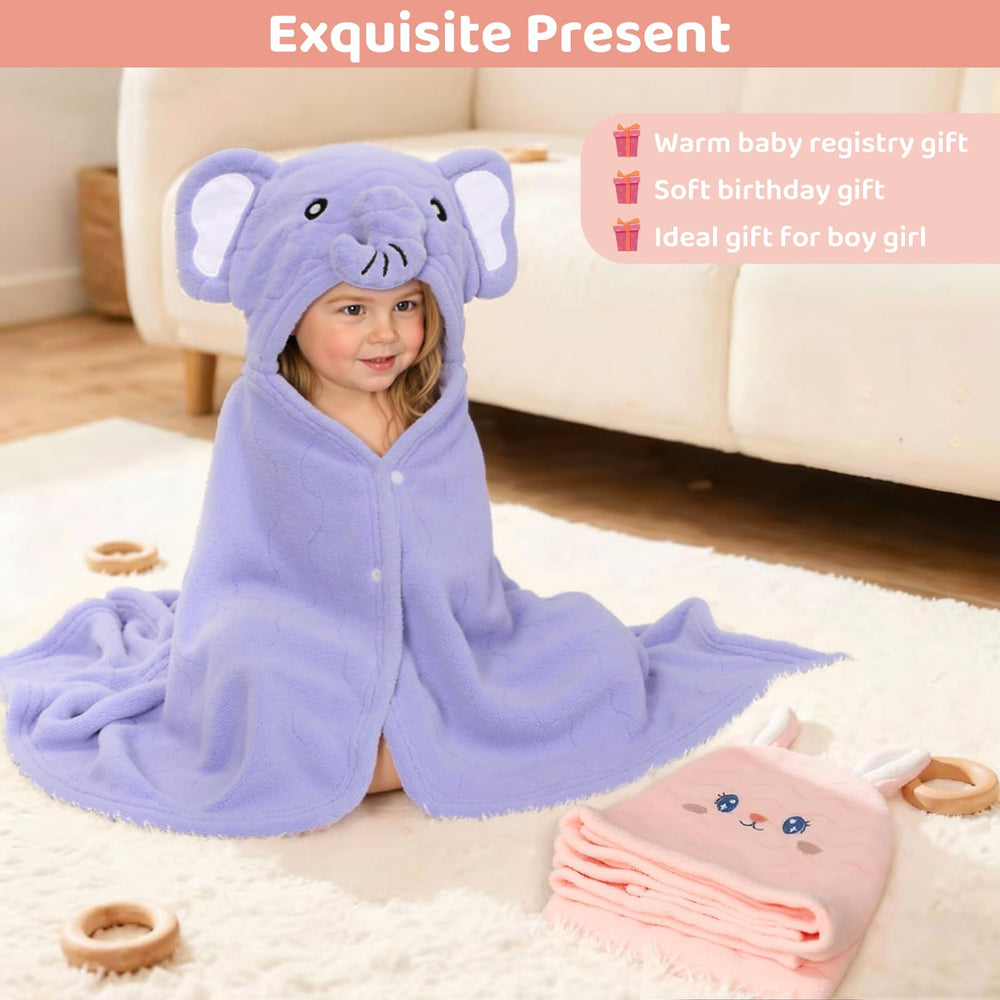 CandyHome fast-drying hooded towel emphasizes warmth after bath.