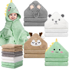 CandyHome hooded towel with dinosaur design, cozy after bath