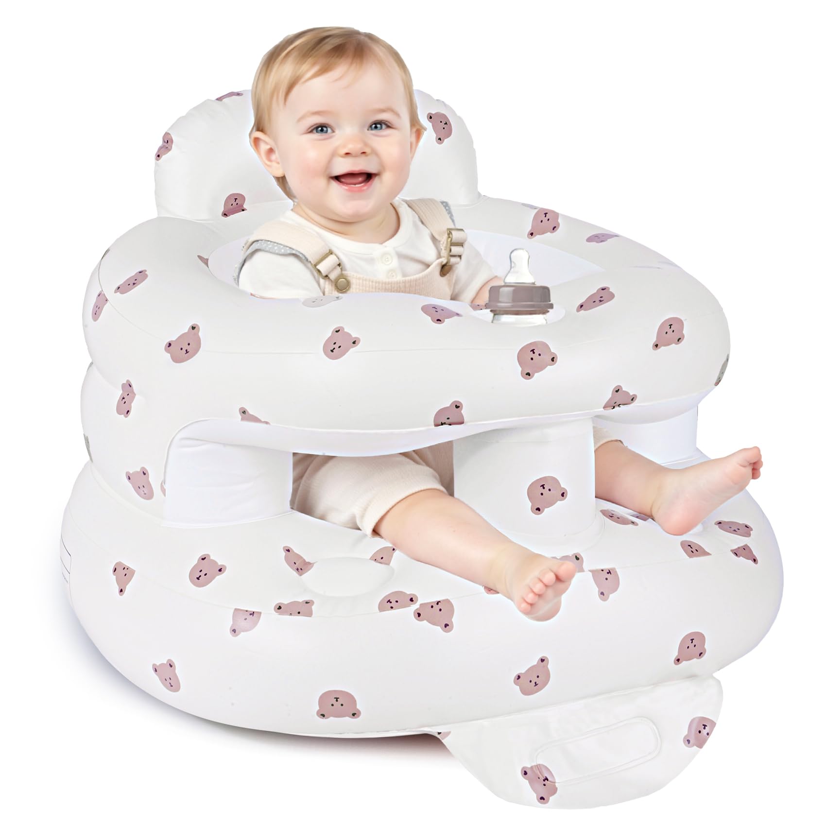 CandyHome Bear inflatable baby seat front view supports upright learning