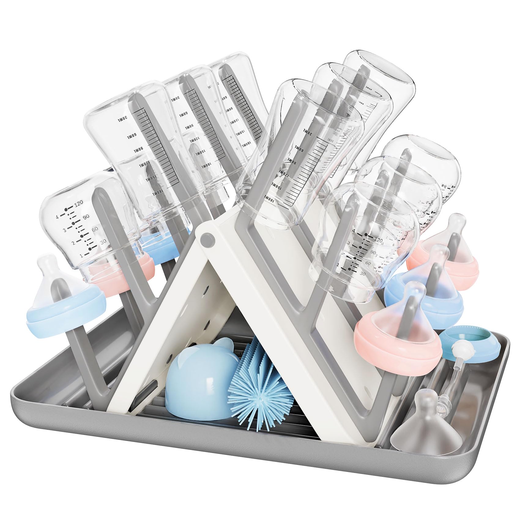 CandyHome large bottle drying rack front view showing 18-bottle capacity