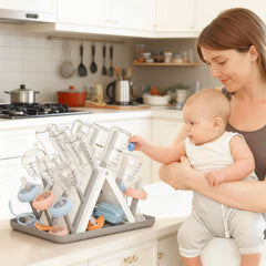 CandyHome bottle drying rack side view with detachable hooks