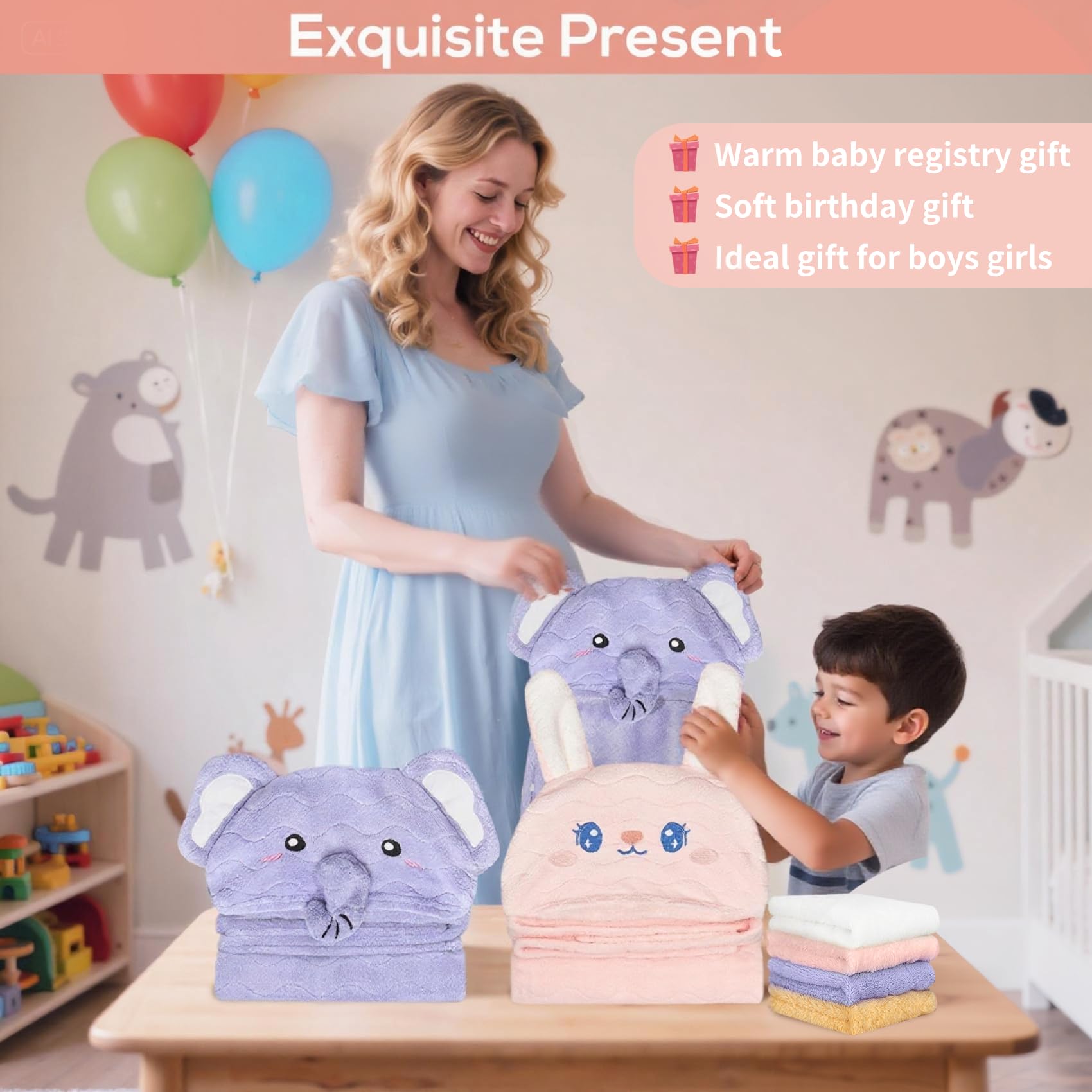 CandyHome neutral colors suit boys and girls for everyday baths.