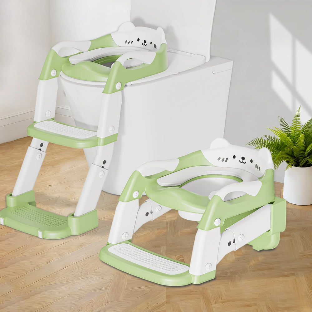 CandyHome 3-in-1 potty seat in use showing step stool configuration.