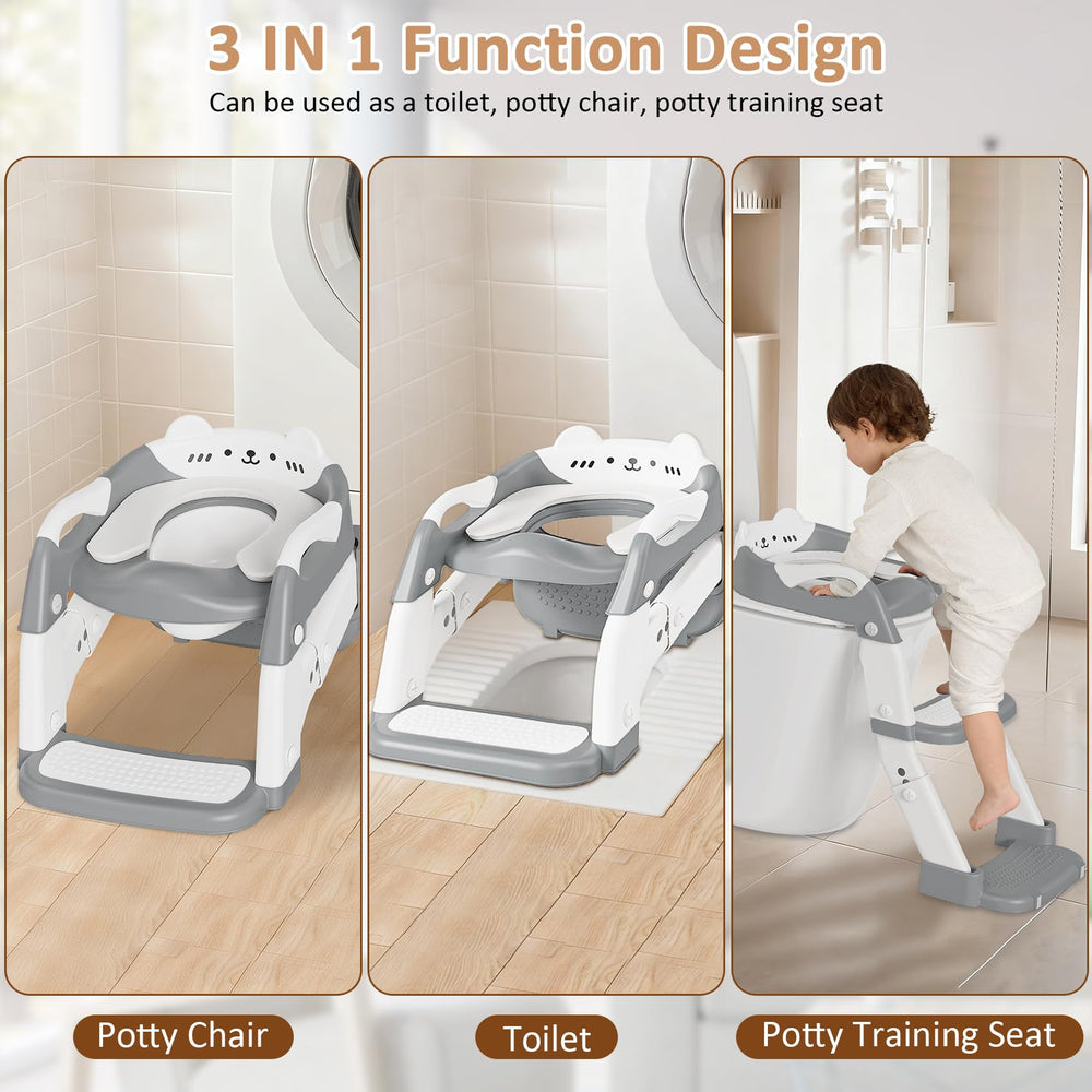 CandyHome Potty Seat Foldable design saves bathroom space when not in use.