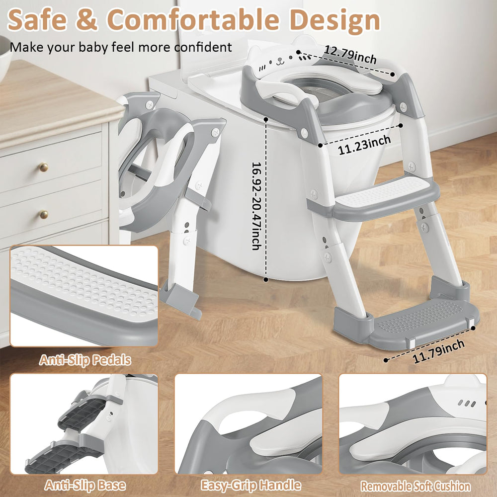 CandyHome Potty Seat Height Adjustment offers five positions for a comfortable fit.