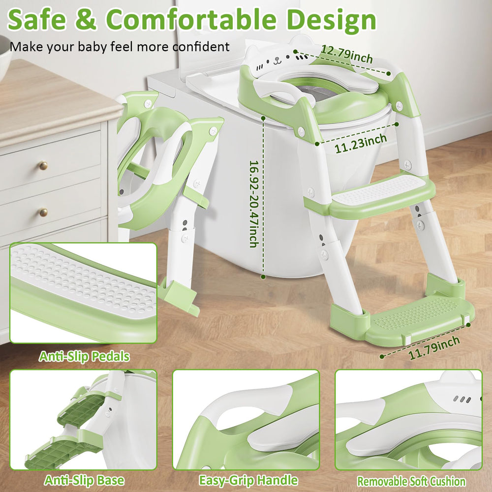CandyHome height-adjustable potty seat demonstrating 5 positions for growing toddlers.