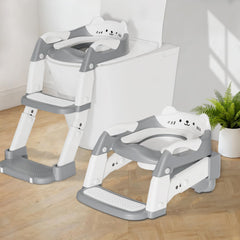 CandyHome Potty Seat Step Stool shows adjustable height for growing kids.