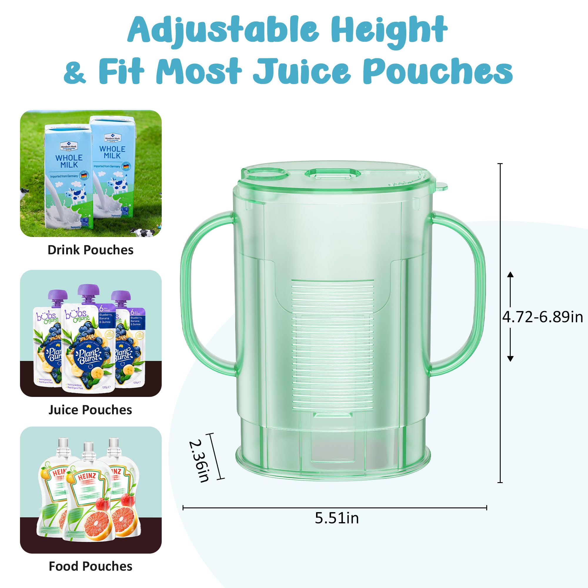 CandyHome pouch holder no squeeze easy to clean after meals, dishwasher safe.
