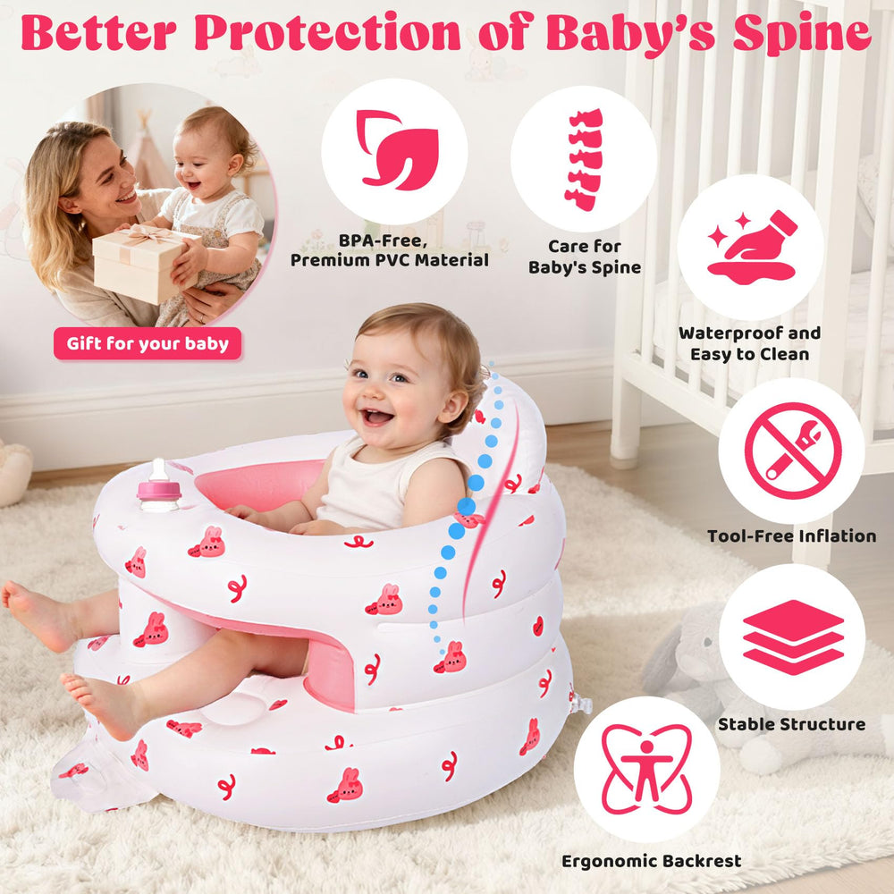 CandyHome Rabbit inflatable seat on beach for portable outdoor use.