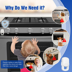 CandyHome stove knob covers provide a clear view of temperature markers when closed