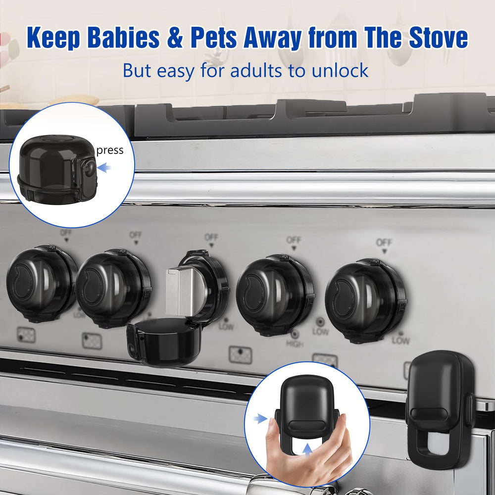 CandyHome universal-fit knob covers close-up showing dial visibility and safe design