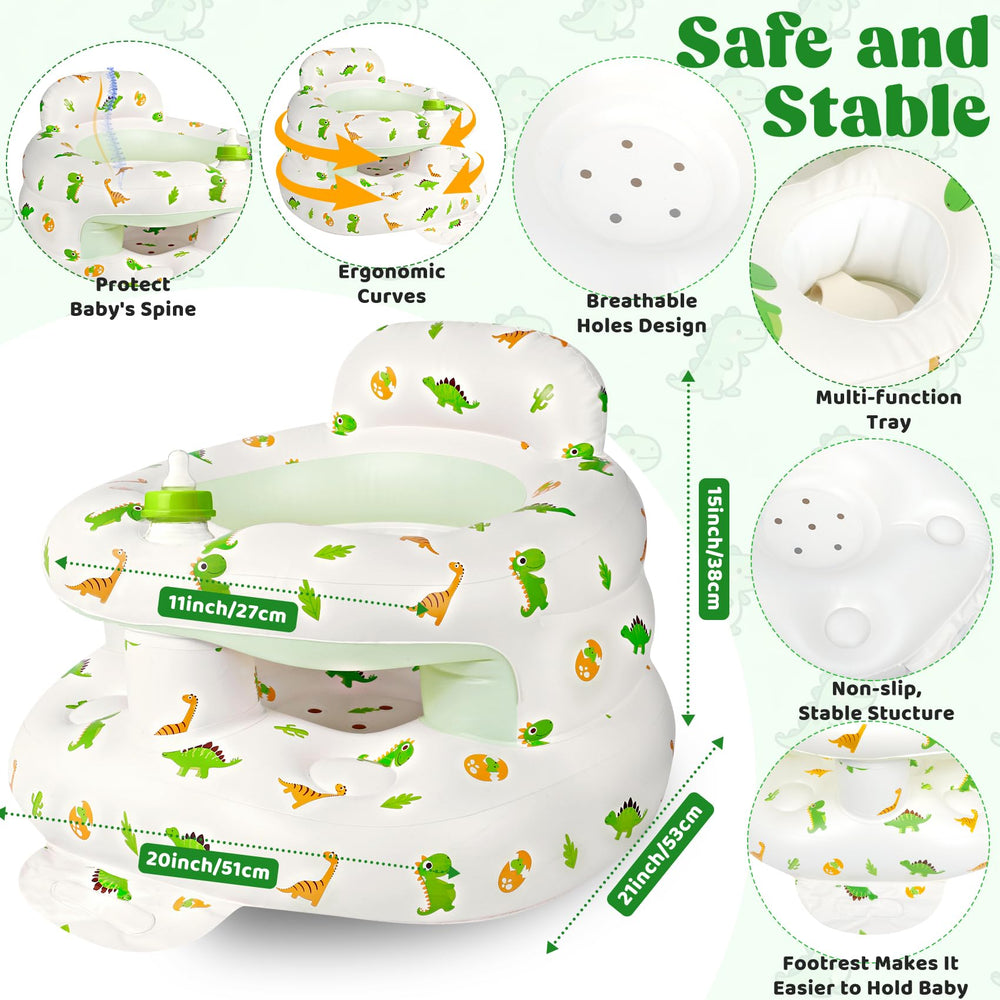 CandyHome inflatable seat with surround safety fence prevents tipping